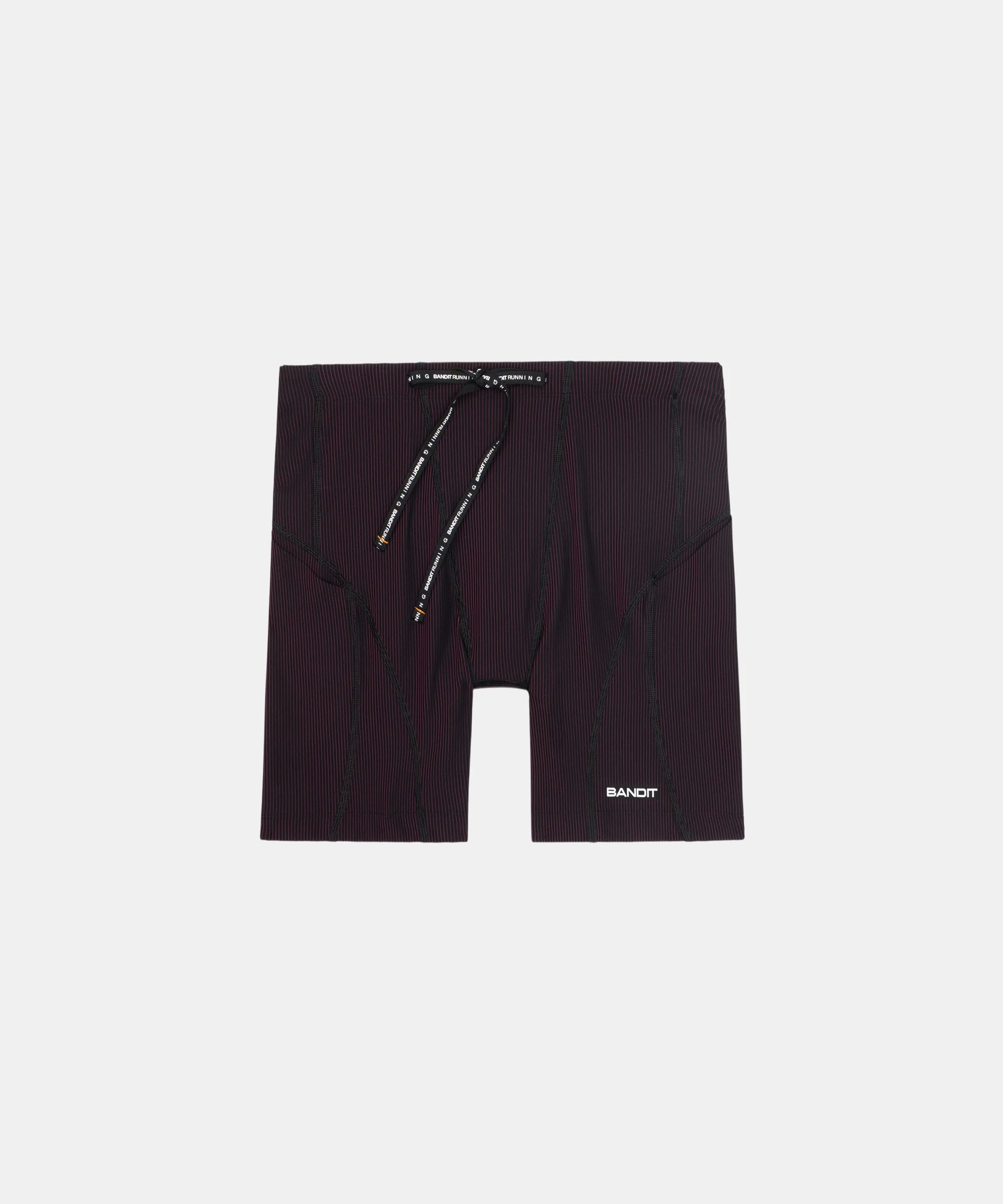 Bandit Running Striped Cadence™ 7 Pocket Quarter Tights - Black / Fig