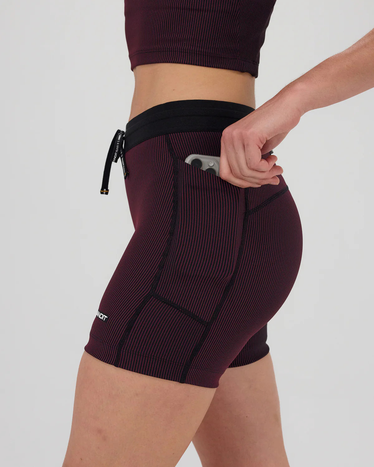 Bandit Running Striped Cadence™ 5" Compression - Black / Fig