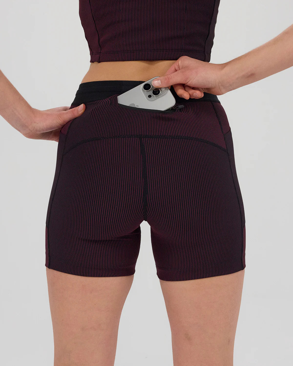 Bandit Running Striped Cadence™ 5" Compression - Black / Fig