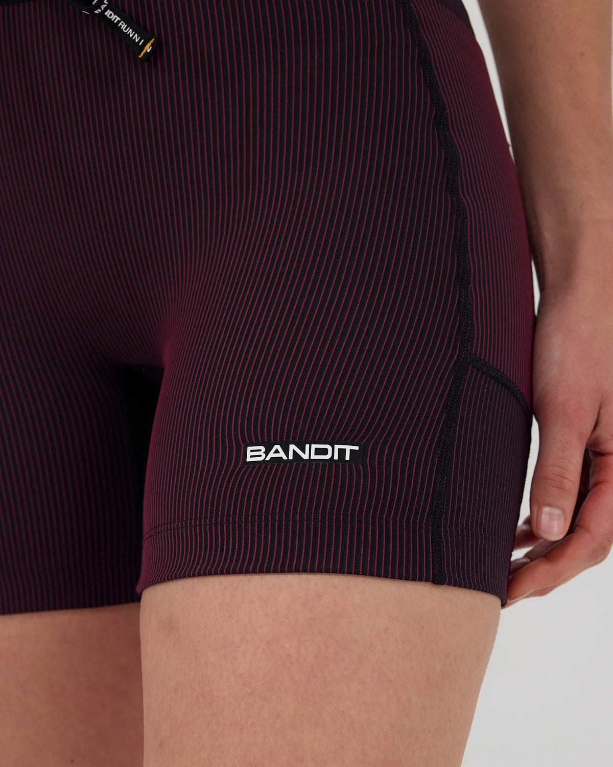 Bandit Running Striped Cadence™ 5" Compression - Black / Fig