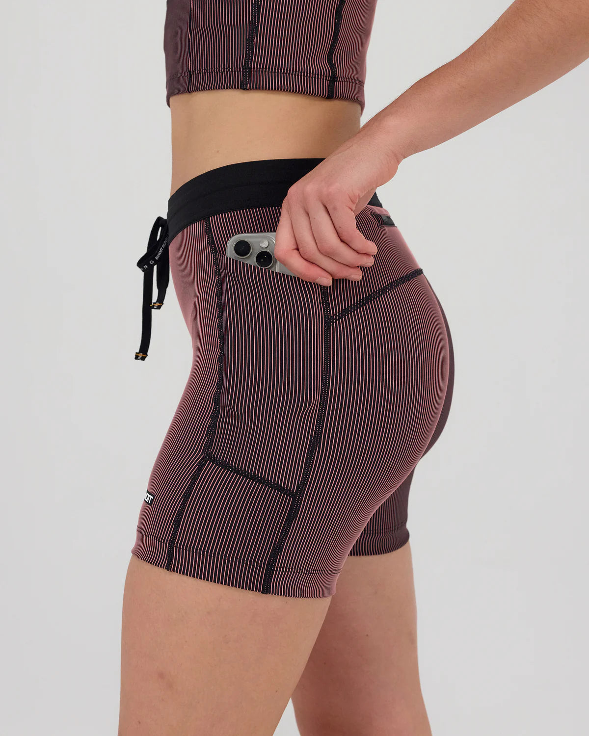 Bandit Running Striped Cadence™ 5" Compression - Black / Mauve