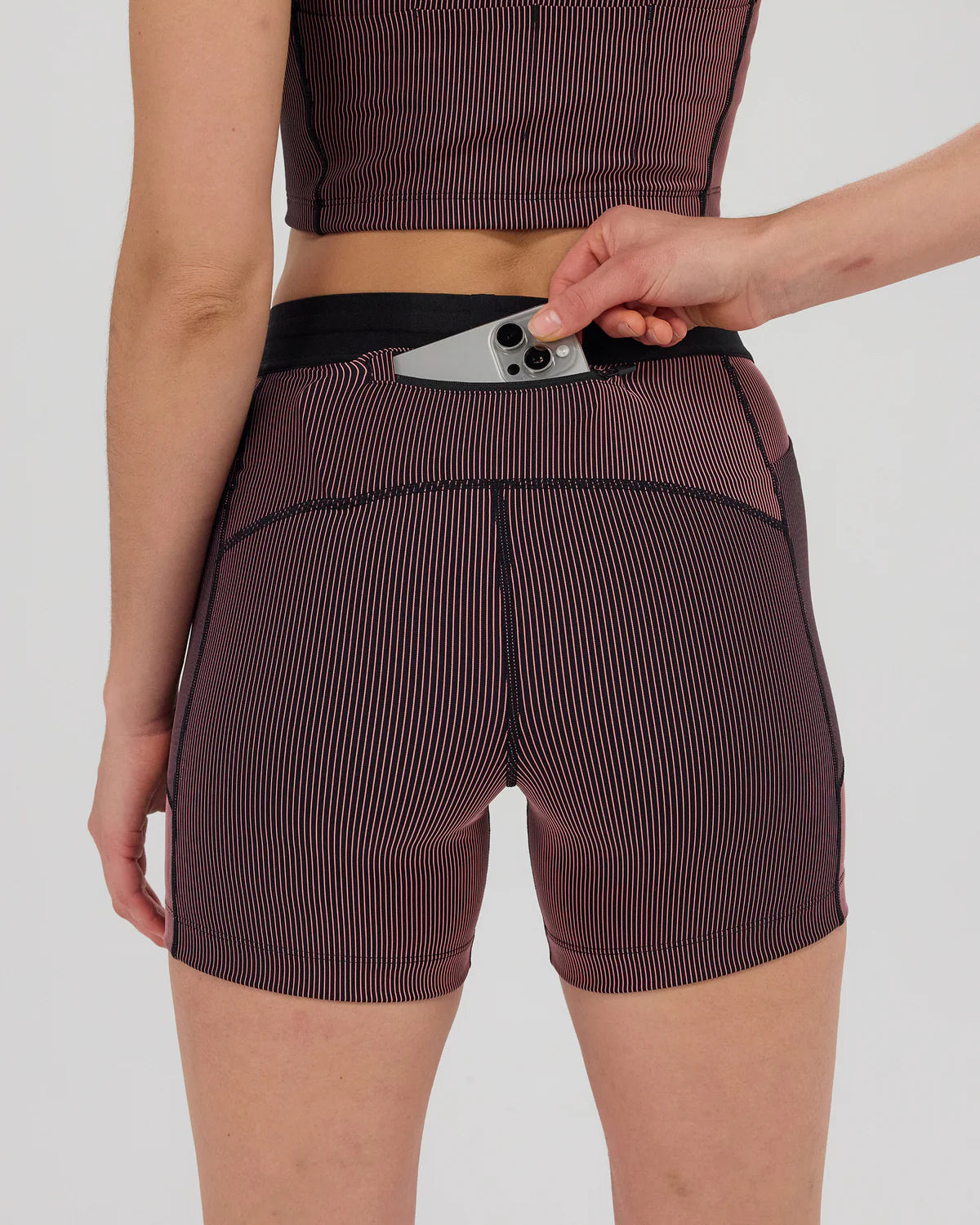 Bandit Running Striped Cadence™ 5" Compression - Black / Mauve