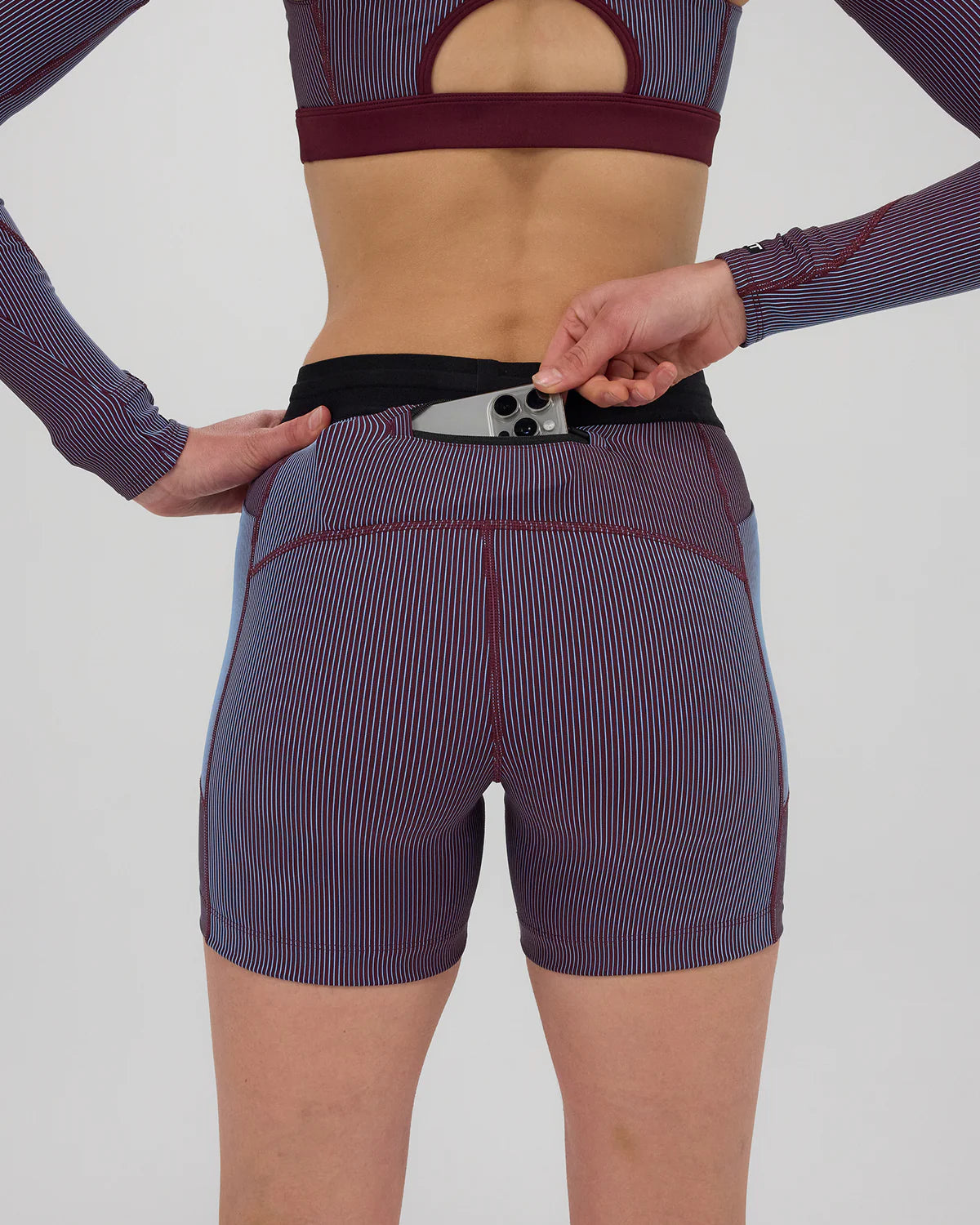 Bandit Running Striped Cadence™ 5" Compression - Fig / Vintage Blue