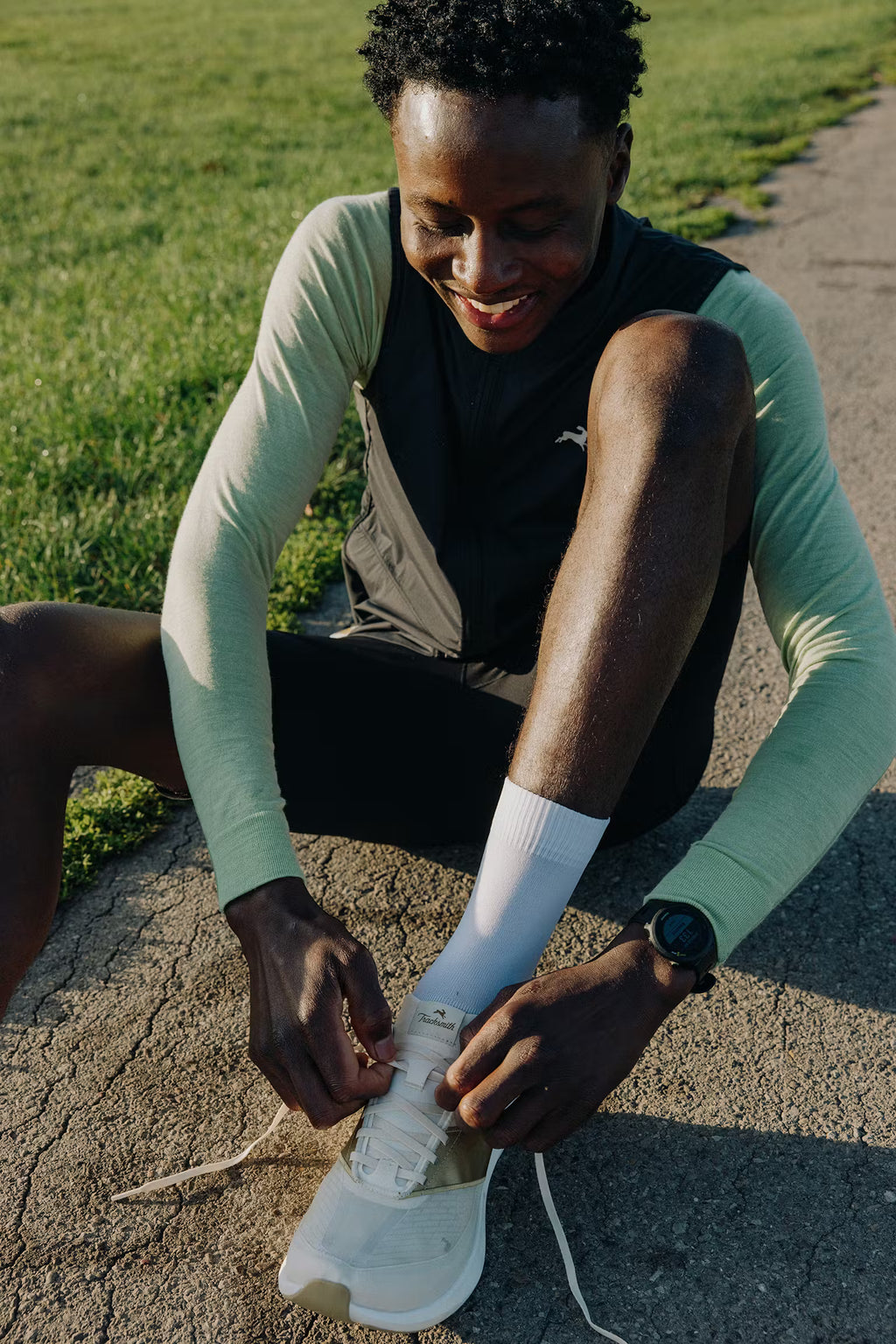 Tracksmith Speed Crew Sock - White