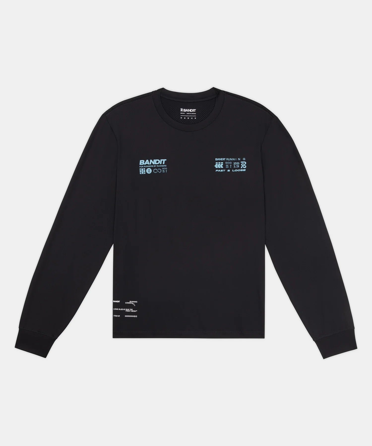 Bandit Running Unisex NanoMesh™ "Fast & Loose" Long Sleeve - Black
