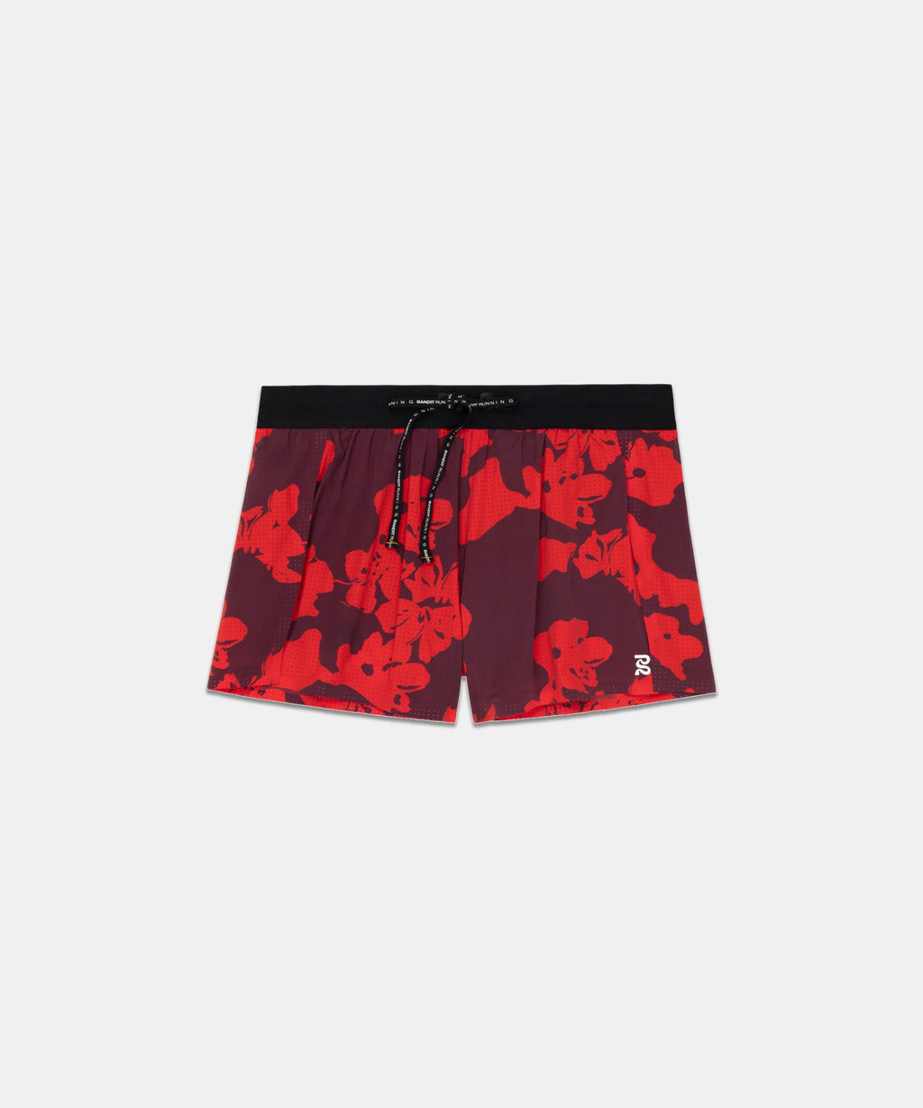 Bandit Running Women's Vento™ 3" Splitty - Fleura, Fig / Intense Red