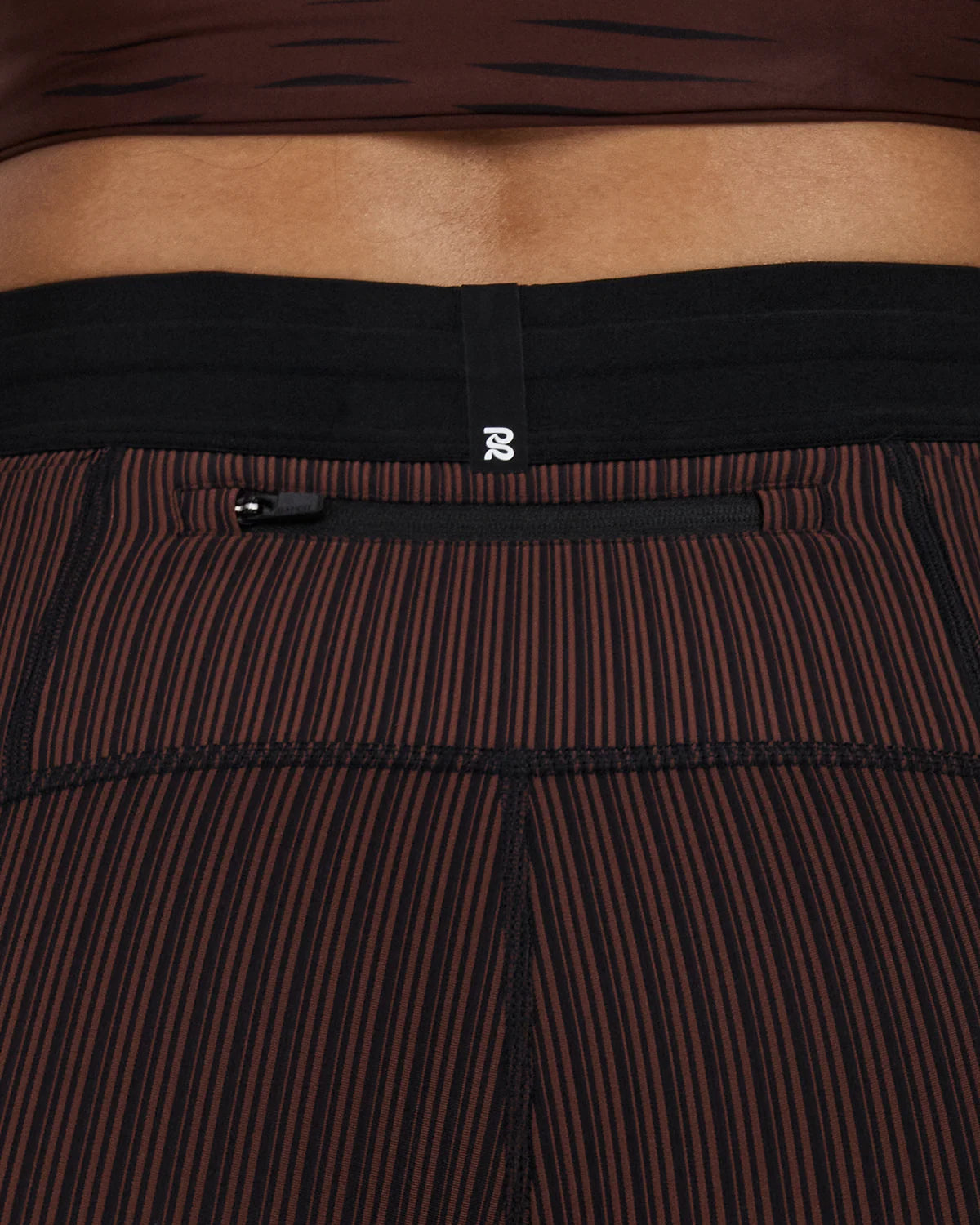 Bandit Running Women's Striped Cadence™ 5" Compression Shorts - Cacao / Black