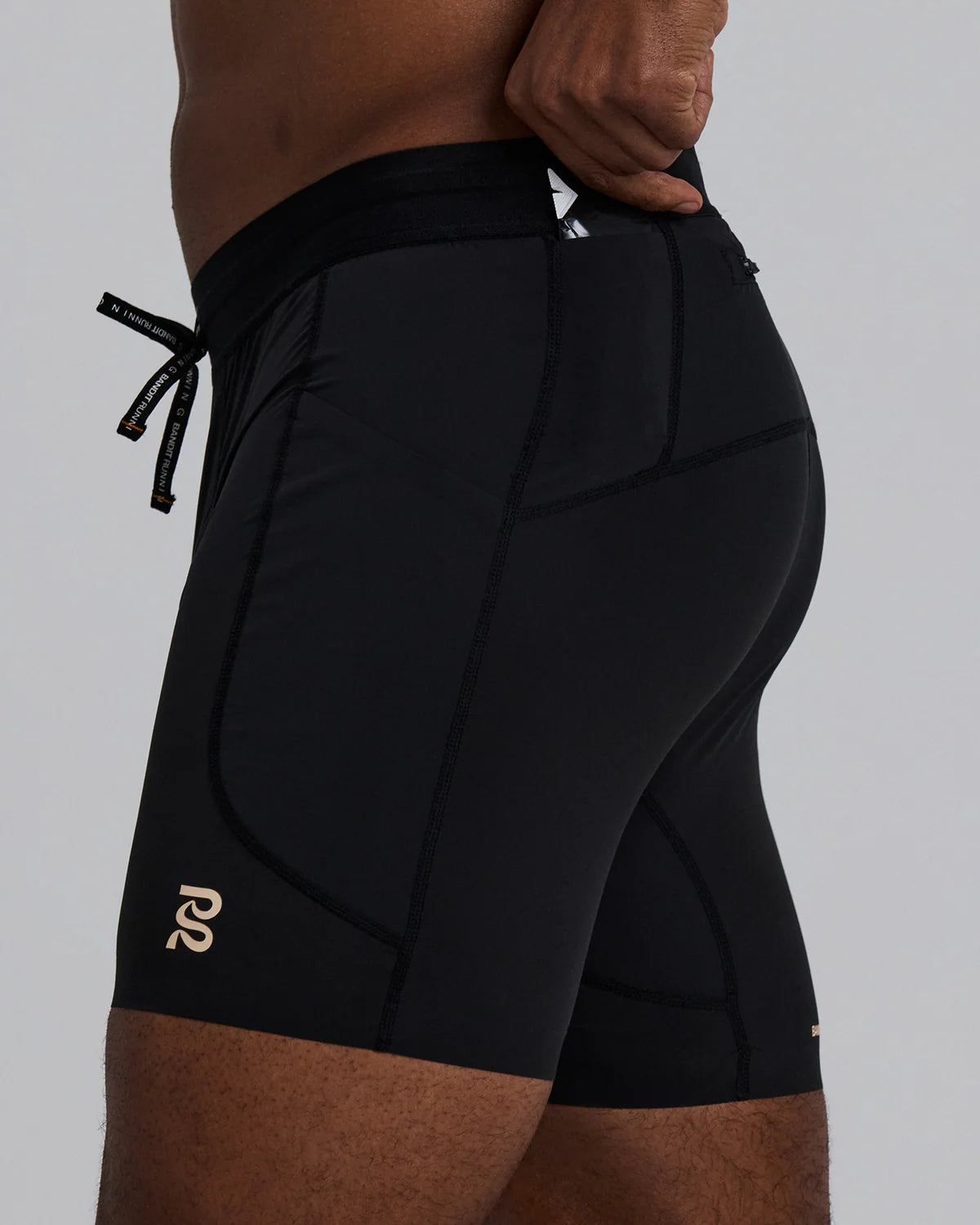 Bandit Running Men's SoLite™ 5 Pocket Quarter Tights - Black