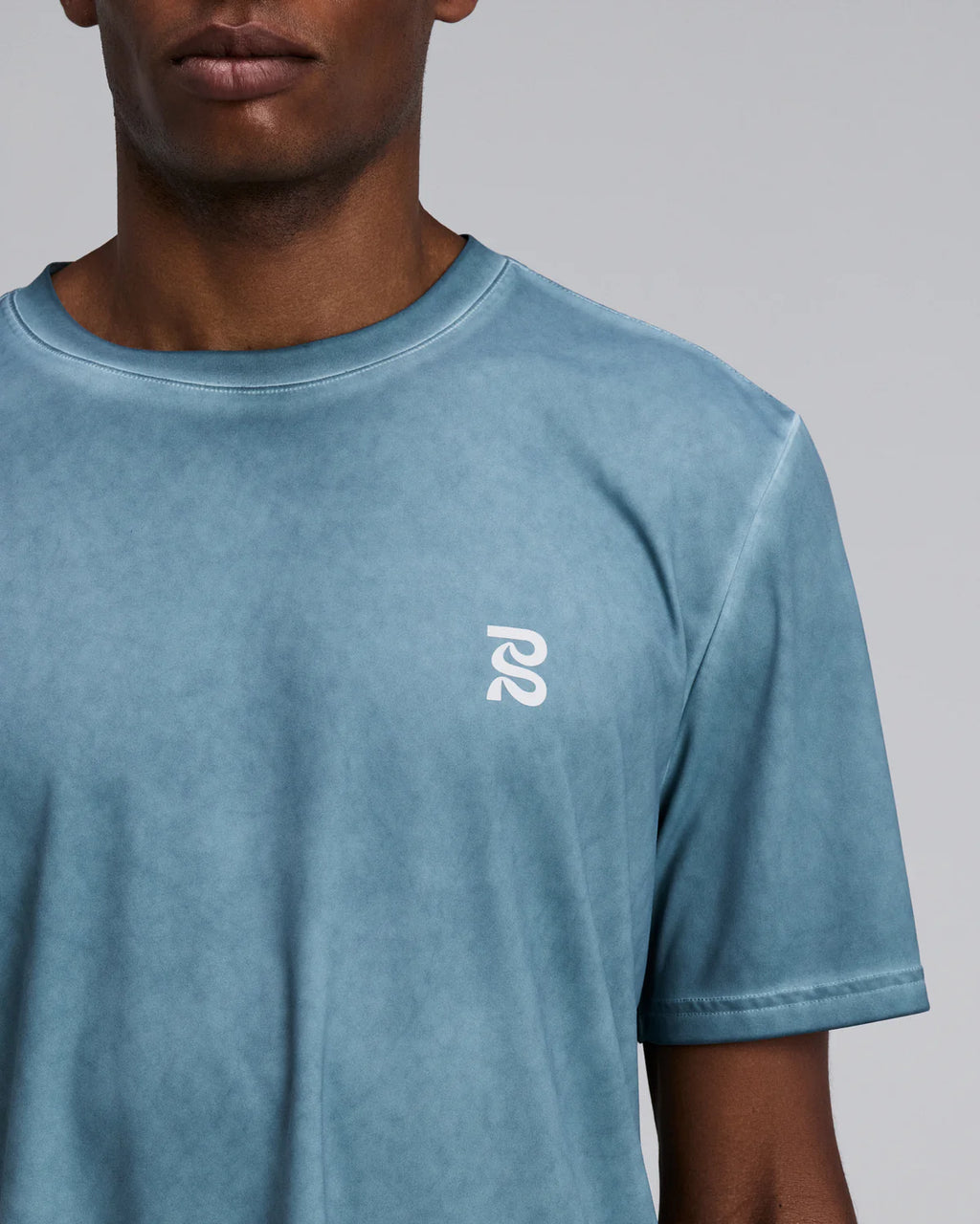 Bandit Running Men's FrioSoft™ Performance Box Tee - Tranquil Blue SaltFade™
