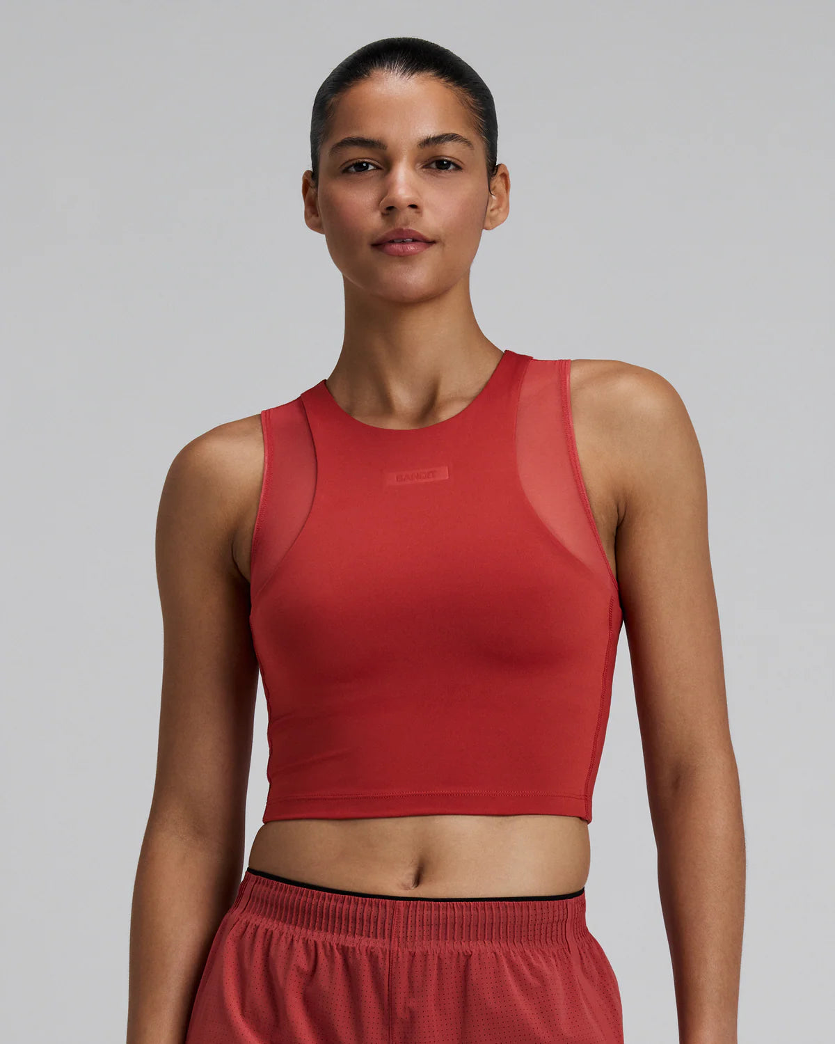 Bandit Running Women's Stamina-V™ Lyra Race Crop - Rusted Apricot