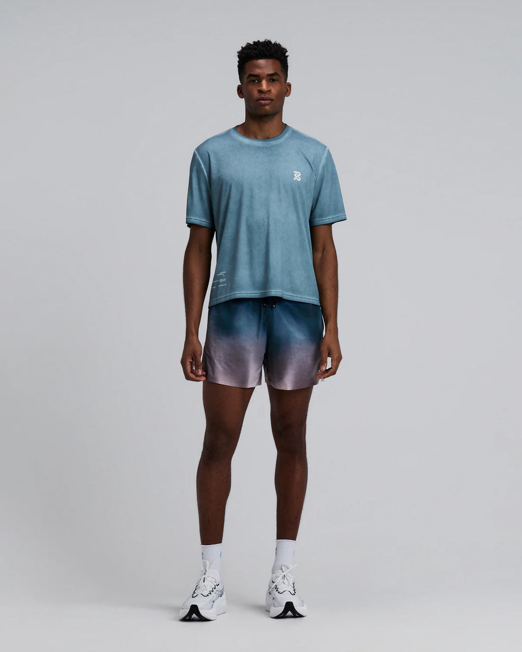 Bandit Running Men's FrioSoft™ Performance Box Tee - Tranquil Blue SaltFade™
