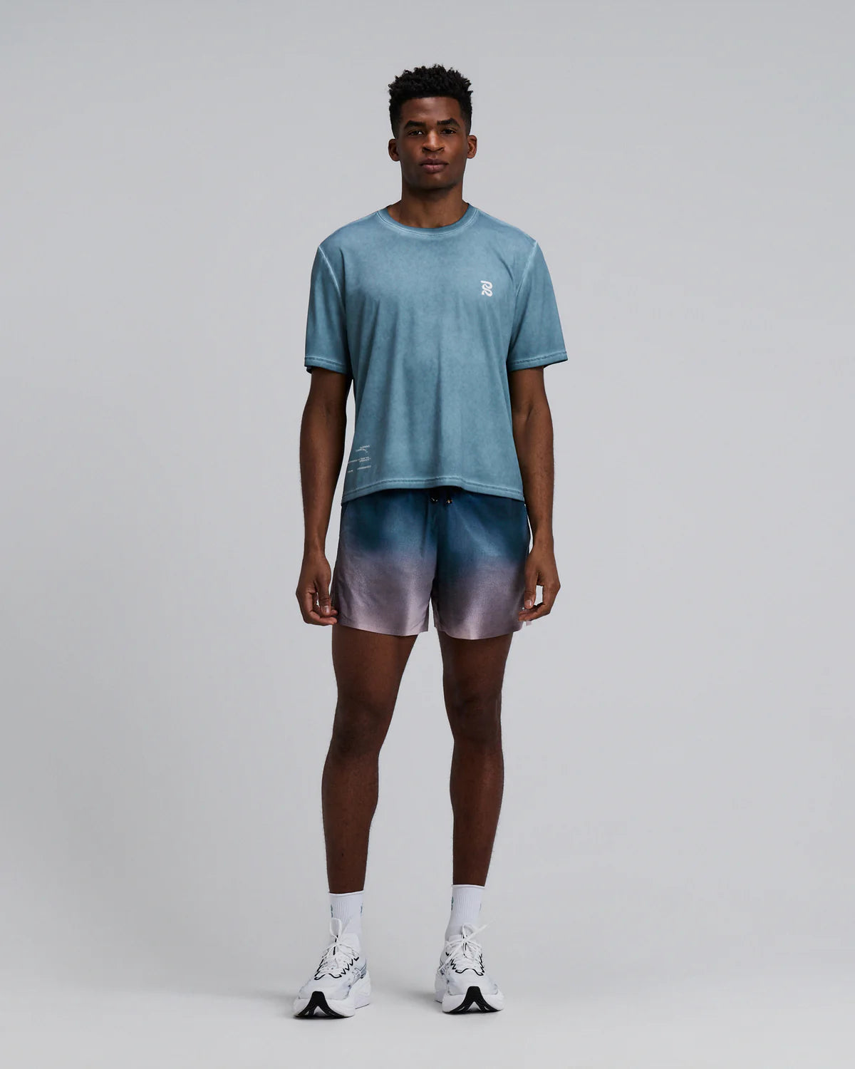 Bandit Running Men's FrioSoft™ Performance Box Tee - Tranquil Blue SaltFade™