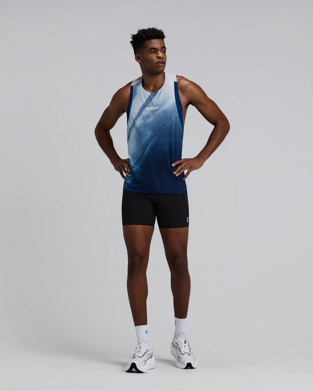 Bandit Running Men's Specter™ Race Singlet - Undertow Ink Blue Multi