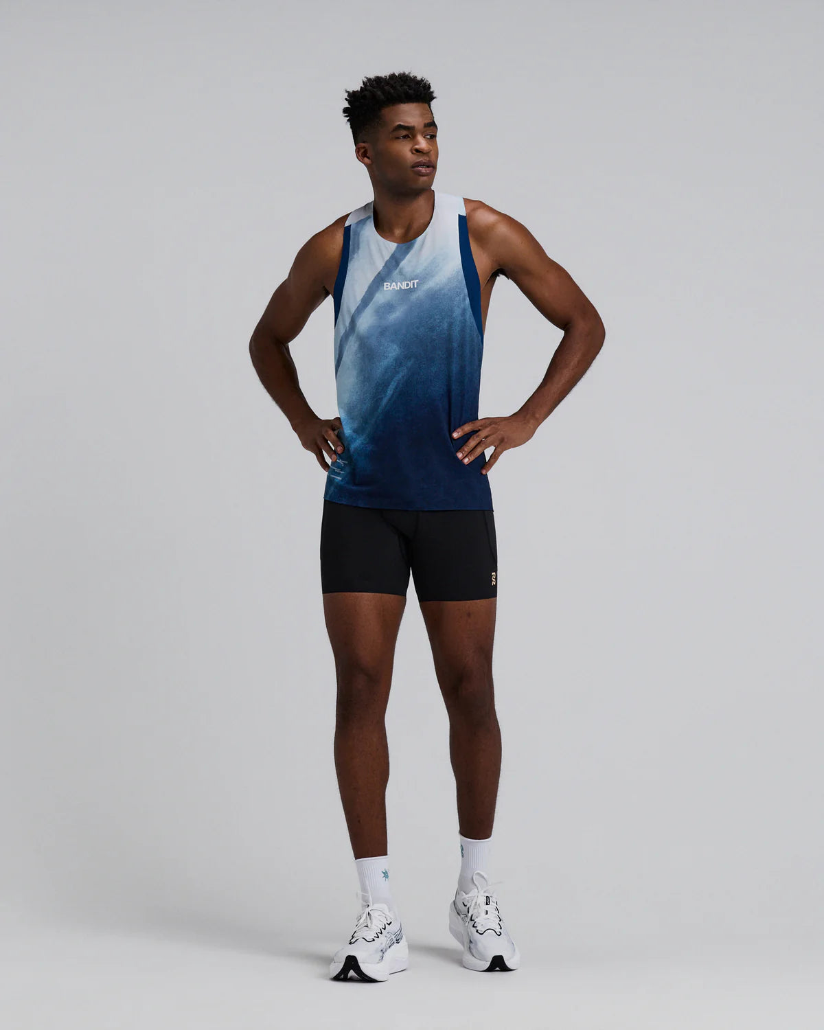 Bandit Running Men's Specter™ Race Singlet - Undertow Ink Blue Multi