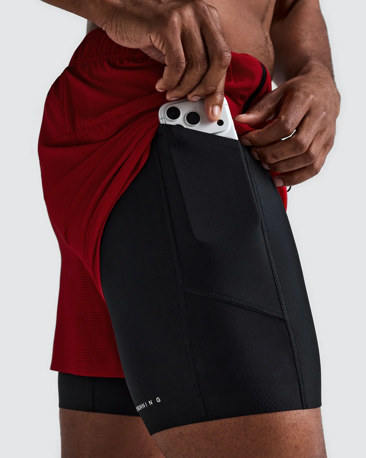 Bandit Men's CoolGrid™ 2-in-1 Run Shorts -  OXIDE RED