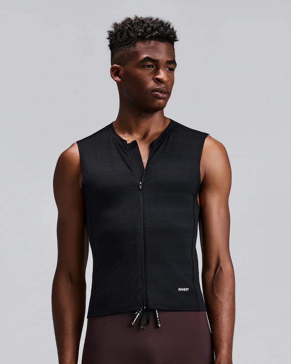 Bandit MEN'S AIRKNIT™ DISTANCE SLEEVELESS ZIP - BLACK