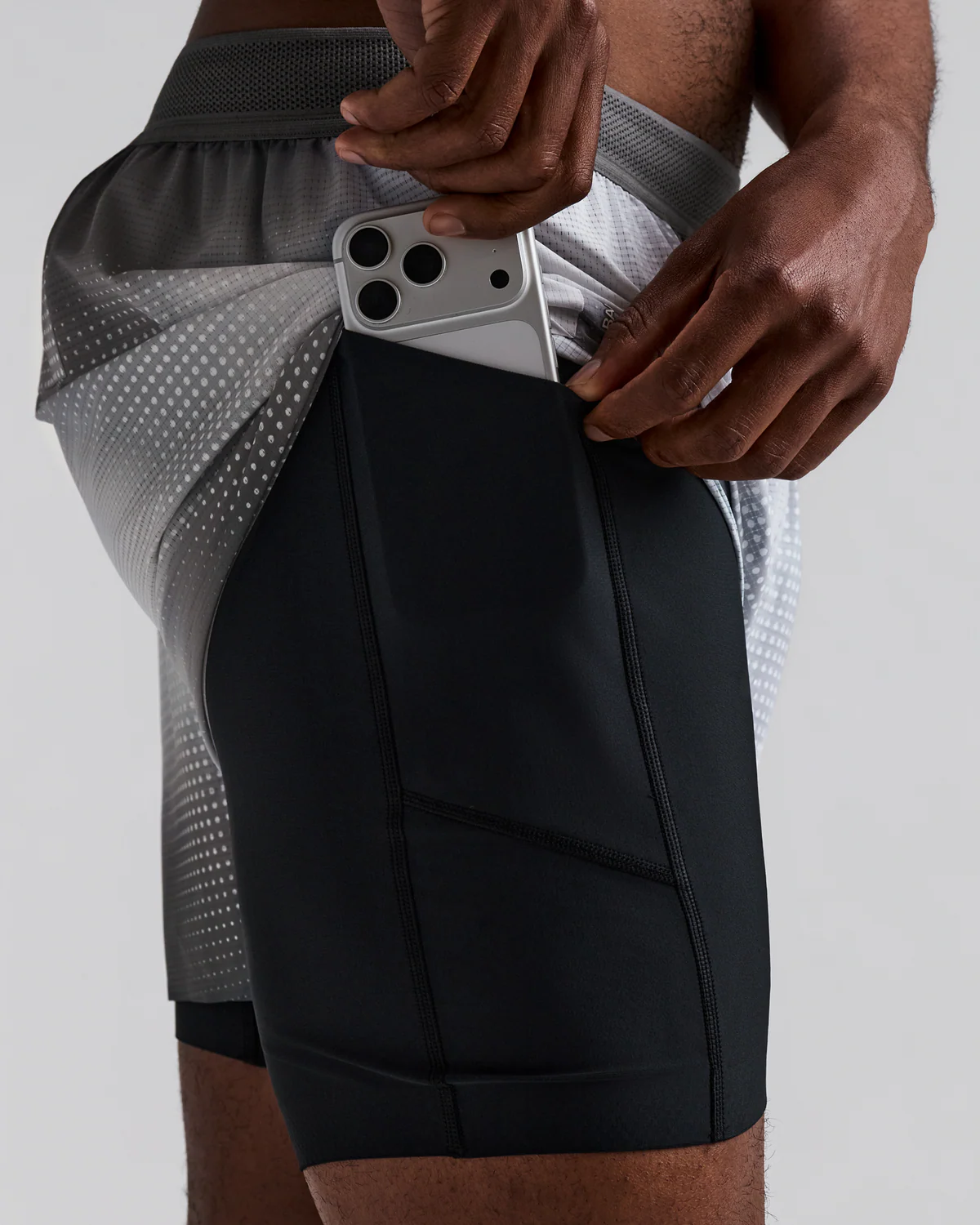 Bandit Running Men's CoolGrid™ 2-in-1 Run Short - SLATE MULTI