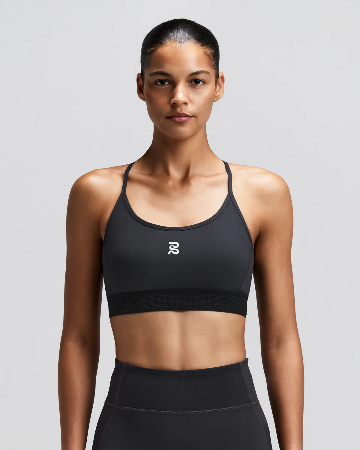 Bandit WOMEN'S STRIPED CADENCE™ STRAPPY RUN BRA -ANTHRACITE