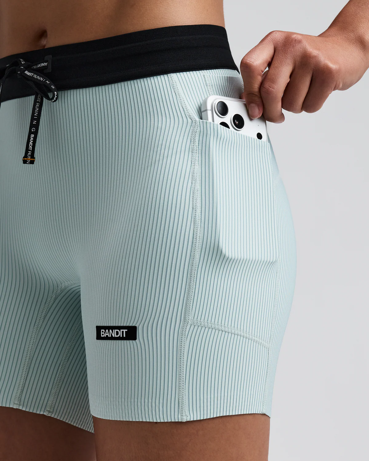 Bandit Women's Striped Cadence™ 5" Compression Shorts - Mist / Lagoon