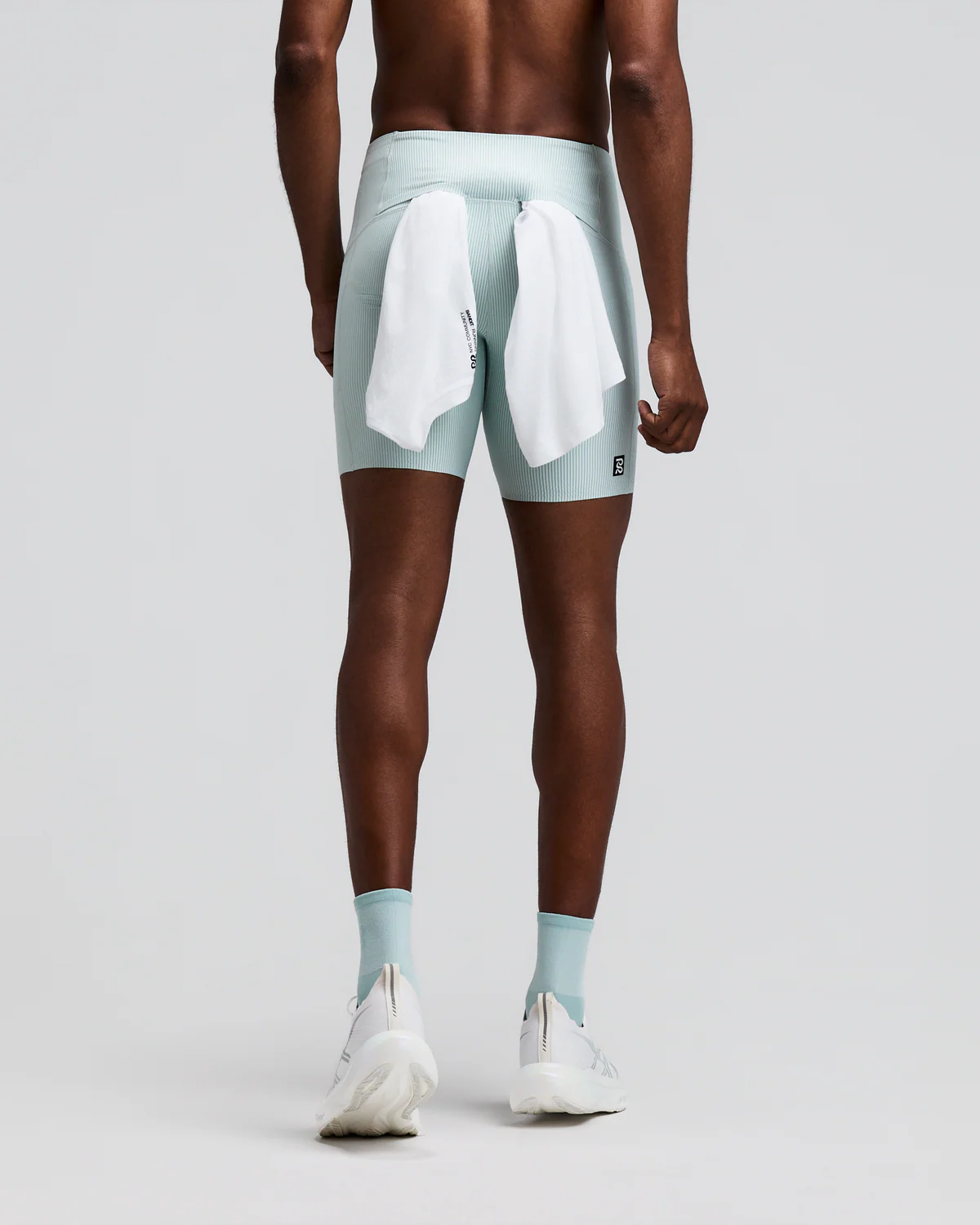 Bandit MEN'S STRIPED CADENCE™ QUARTER TIGHTS -  MIST / LAGOON