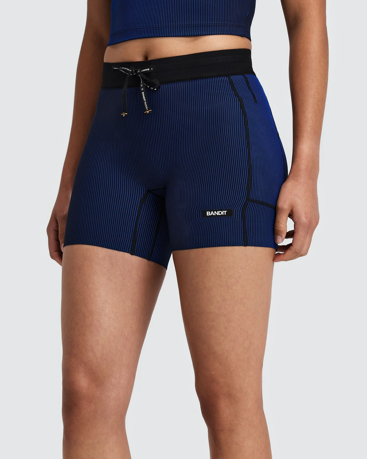Bandit Women's Striped Cadence™ 5" Compression Shorts -BLACK / BAUHAUS BLUE