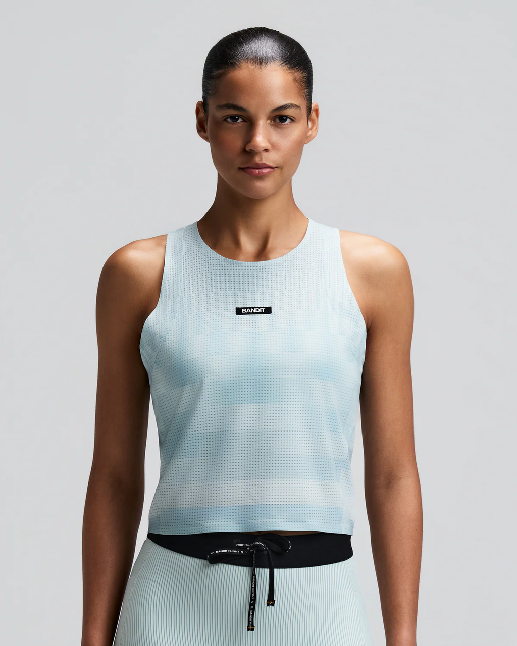 Bandit Women's GeoMesh™ Lightweight Race Singlet - Growing Grid - Lagoon / Mist