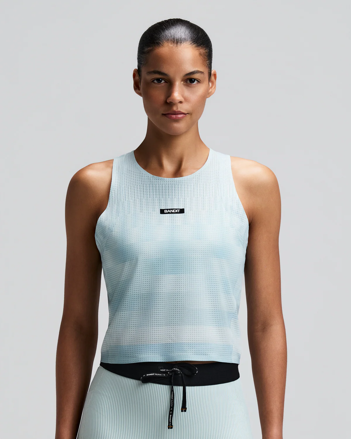 Bandit Women's GeoMesh™ Lightweight Race Singlet - Growing Grid - Lagoon / Mist