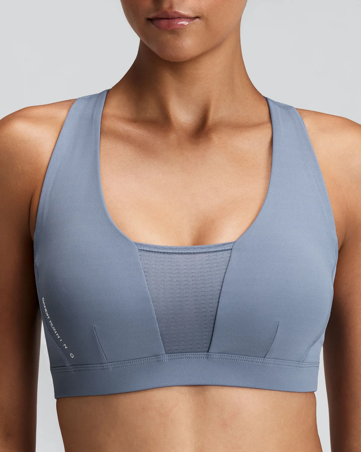 Bandit Women's Vanisher™ GeoMesh™ V-Neck Run Bra - STEEL HORIZON