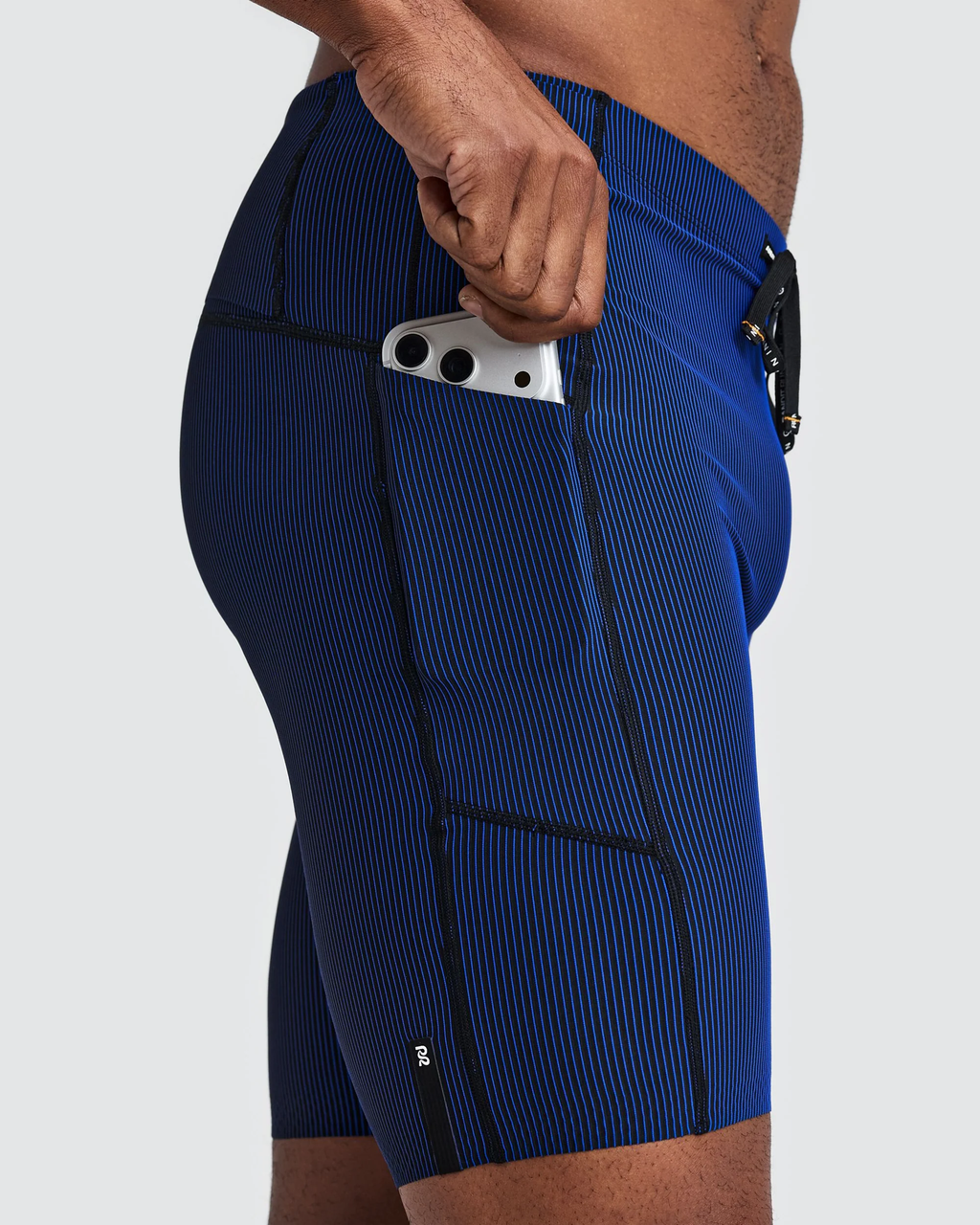 Bandit Men's Striped Cadence™ Half Tights -  BLACK / BAUHAUS BLUE