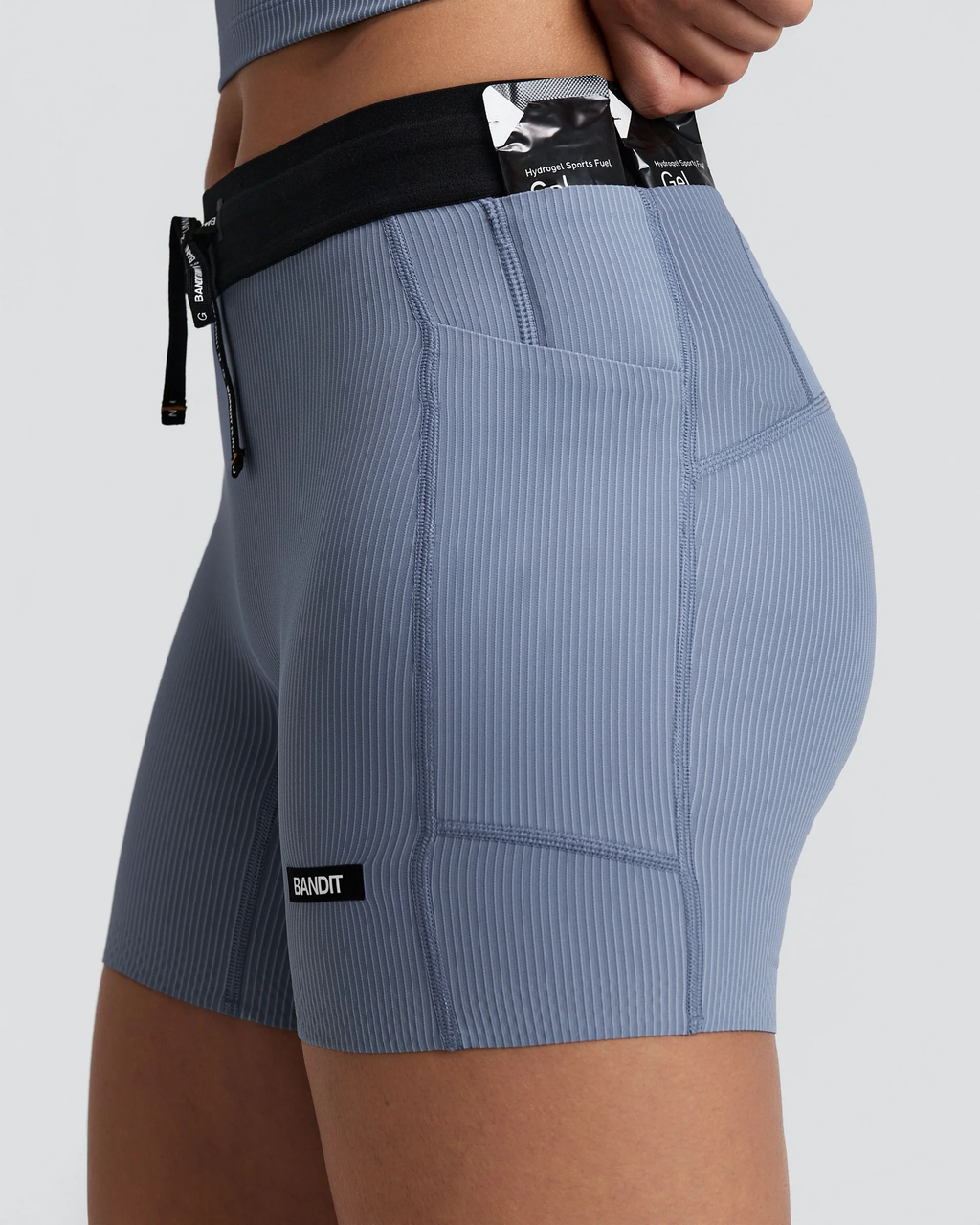 Bandit Women's Striped Cadence™ 5" Compression Shorts -PAVILION BLUE / STEEL HORIZON
