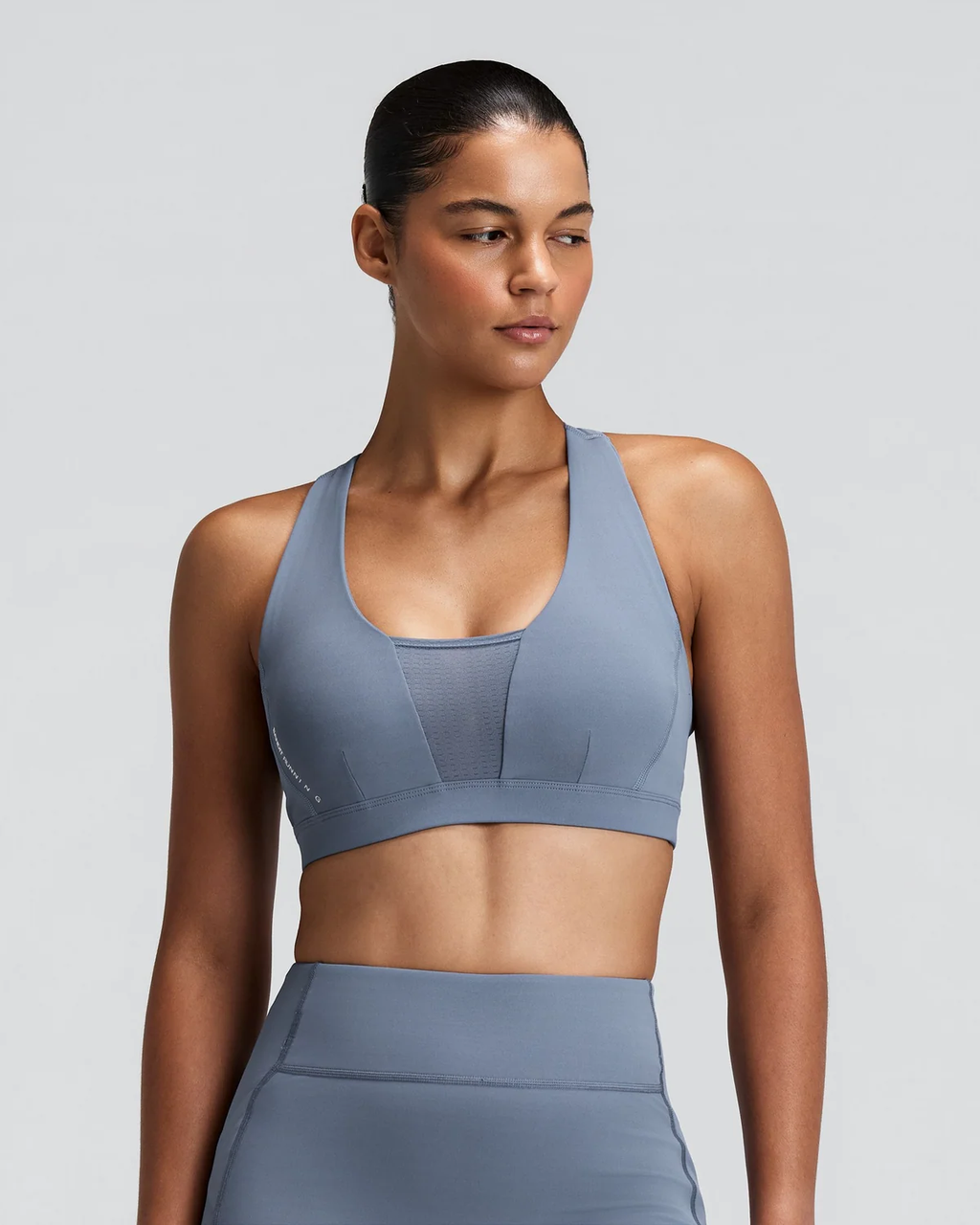 Bandit Women's Vanisher™ GeoMesh™ V-Neck Run Bra - STEEL HORIZON