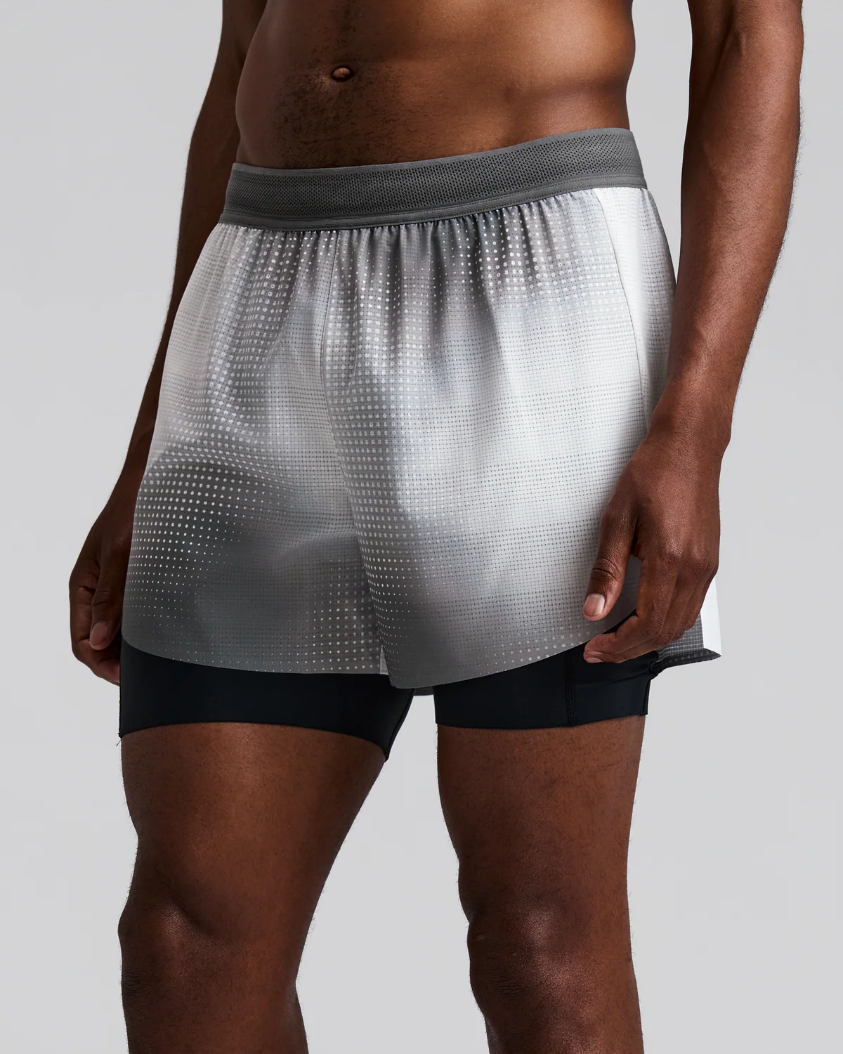 Bandit Running Men's CoolGrid™ 2-in-1 Run Short - SLATE MULTI