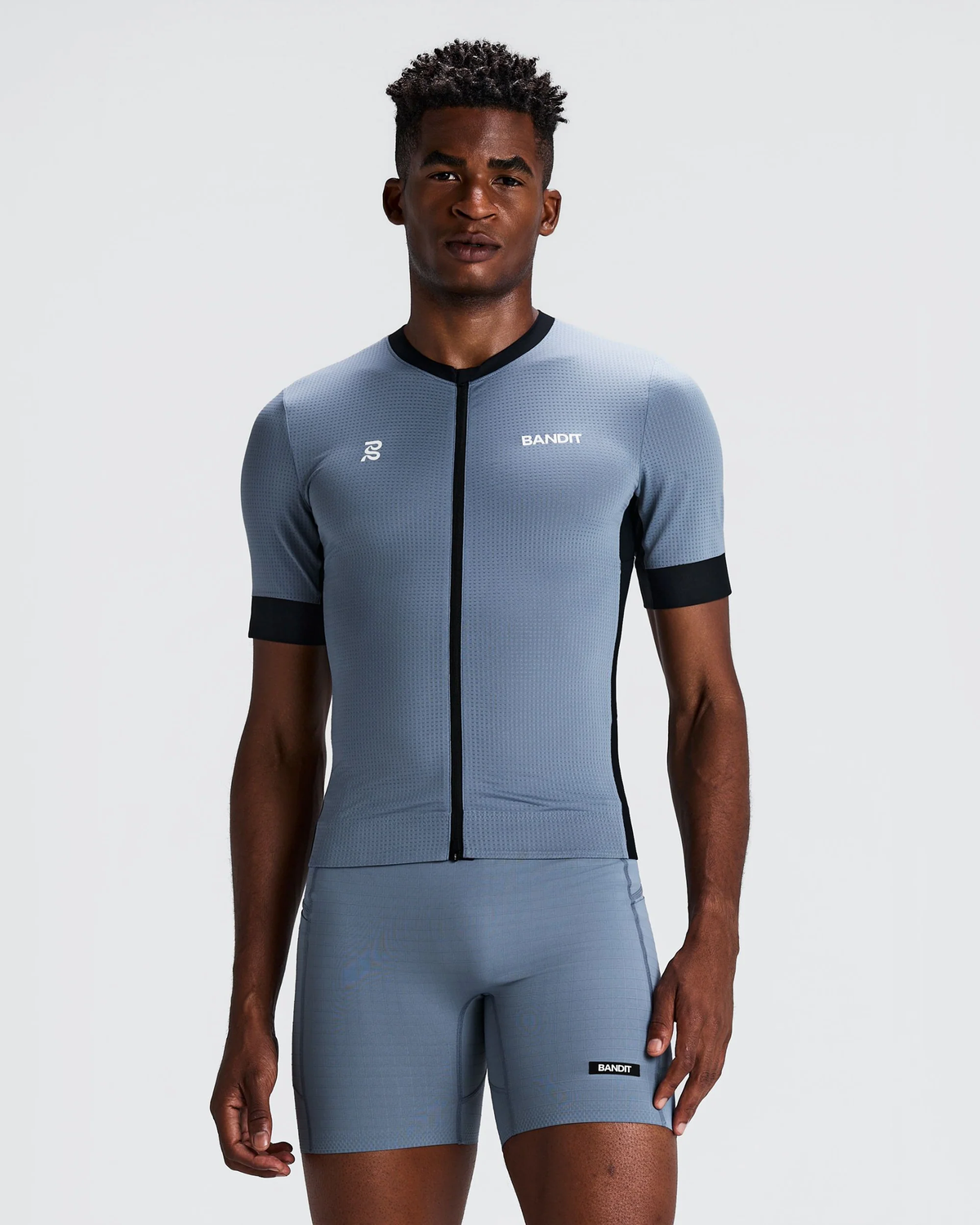 Bandit Men's GeoMesh™ 2-Way Zip Race Top - STEEL HORIZON