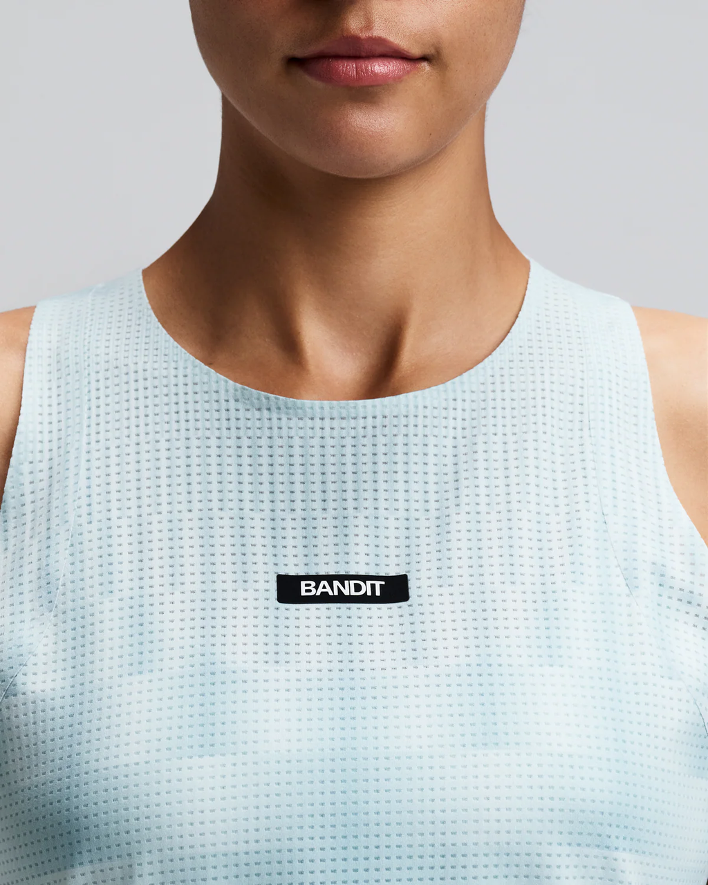 Bandit Women's GeoMesh™ Lightweight Race Singlet - Growing Grid - Lagoon / Mist