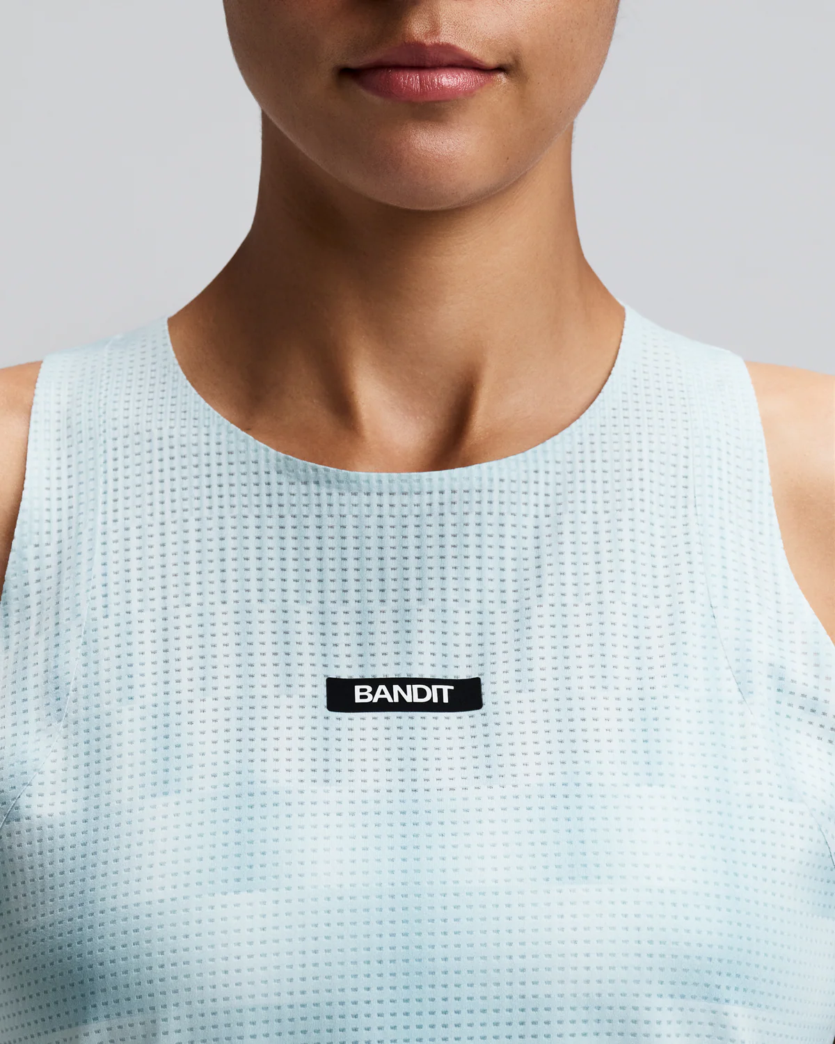 Bandit Women's GeoMesh™ Lightweight Race Singlet - Growing Grid - Lagoon / Mist