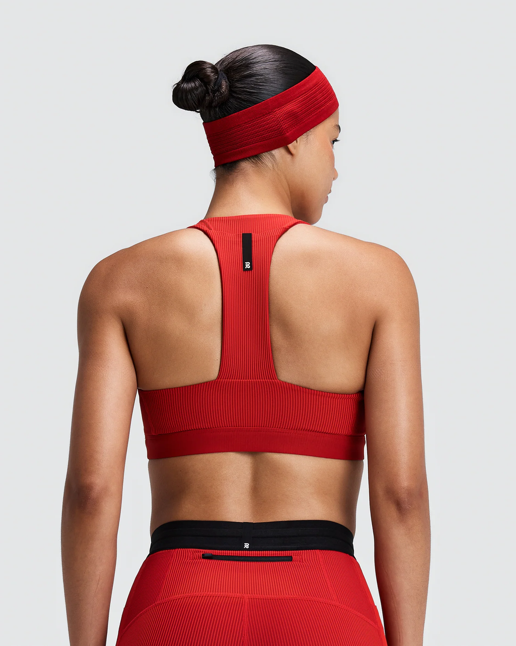 Bandit Women's Striped Cadence™ Scoop Neck T-Back Run Bra - OXIDE RED / SIGNAL RED
