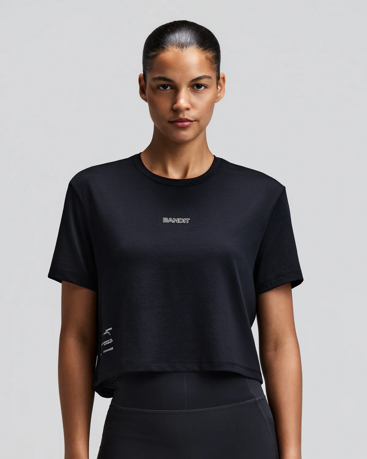 Bandit Women's Micromesh™ Cropped Run Tee - Black