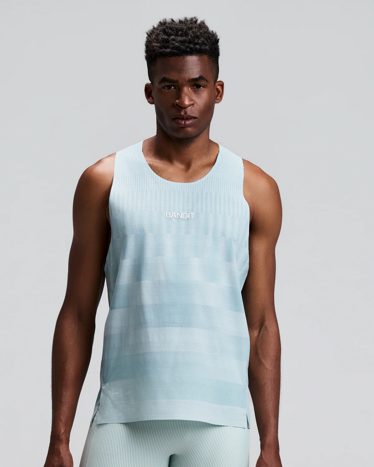 Bandit Men's CoolGrid™ Training Singlet with Flopack™ - Growing Grid - Lagoon / Mist