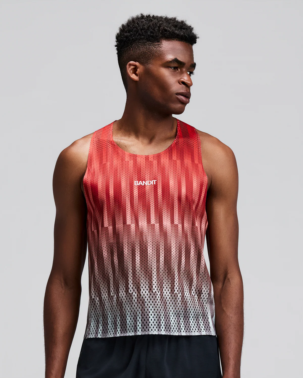 Bandit Men's Shredder™ Shorty Race Singlet - Uneven Gradient - Poppy