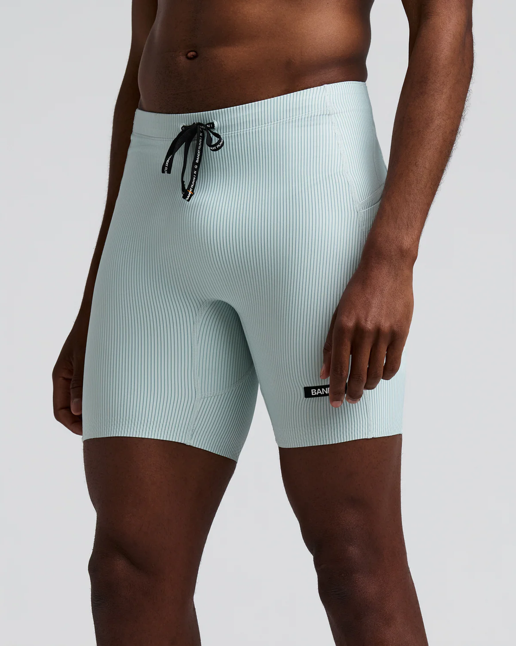 Bandit MEN'S STRIPED CADENCE™ QUARTER TIGHTS -  MIST / LAGOON