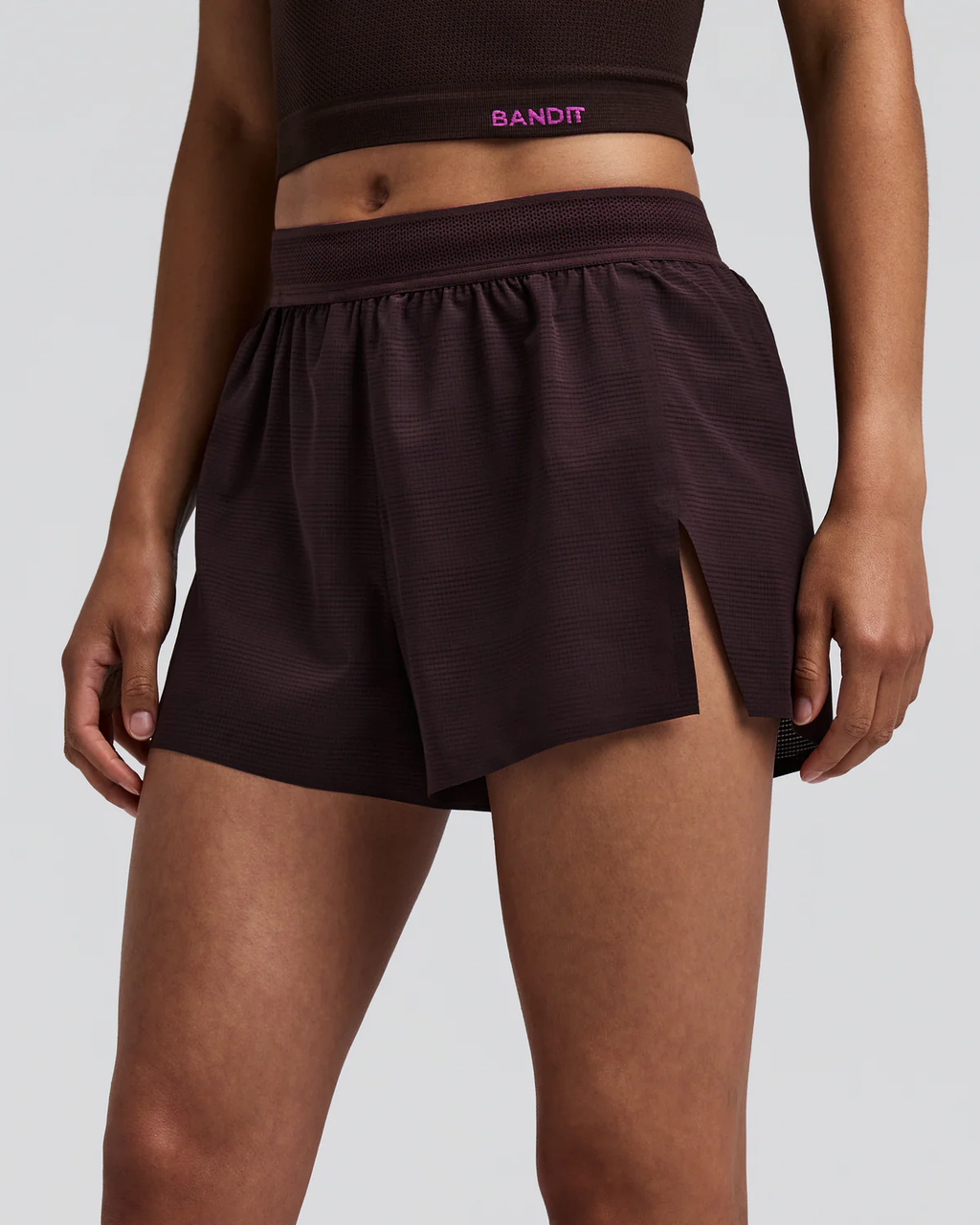 Bandit Women's CoolGrid™ 3" Split Shorts -Espresso
