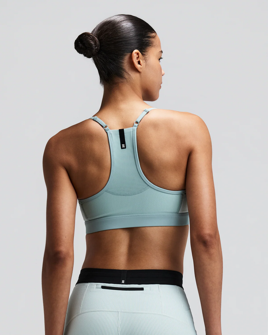 Bandit WOMEN'S STRIPED CADENCE™ STRAPPY RUN BRA - MIST / LAGOON