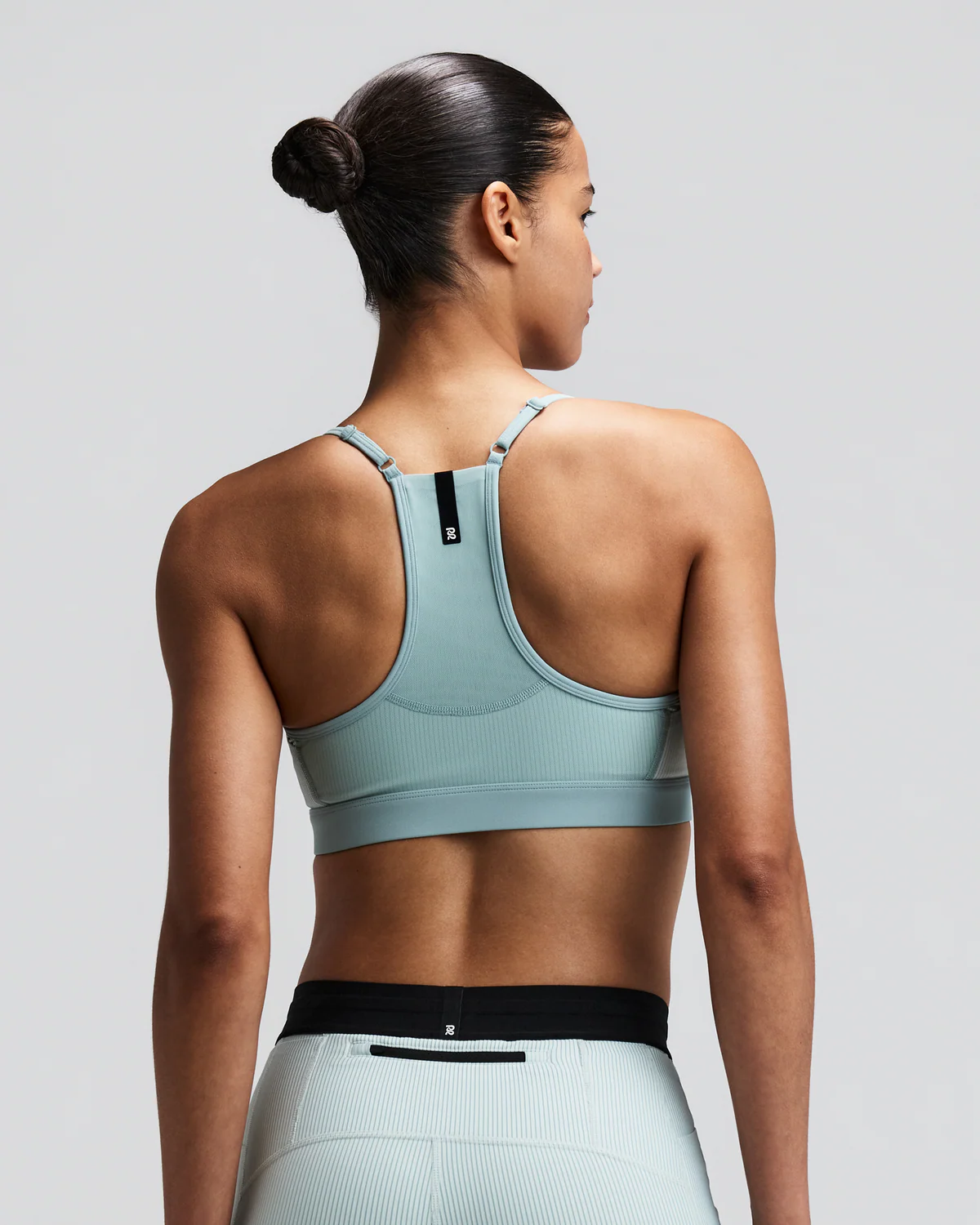 Bandit WOMEN'S STRIPED CADENCE™ STRAPPY RUN BRA - MIST / LAGOON