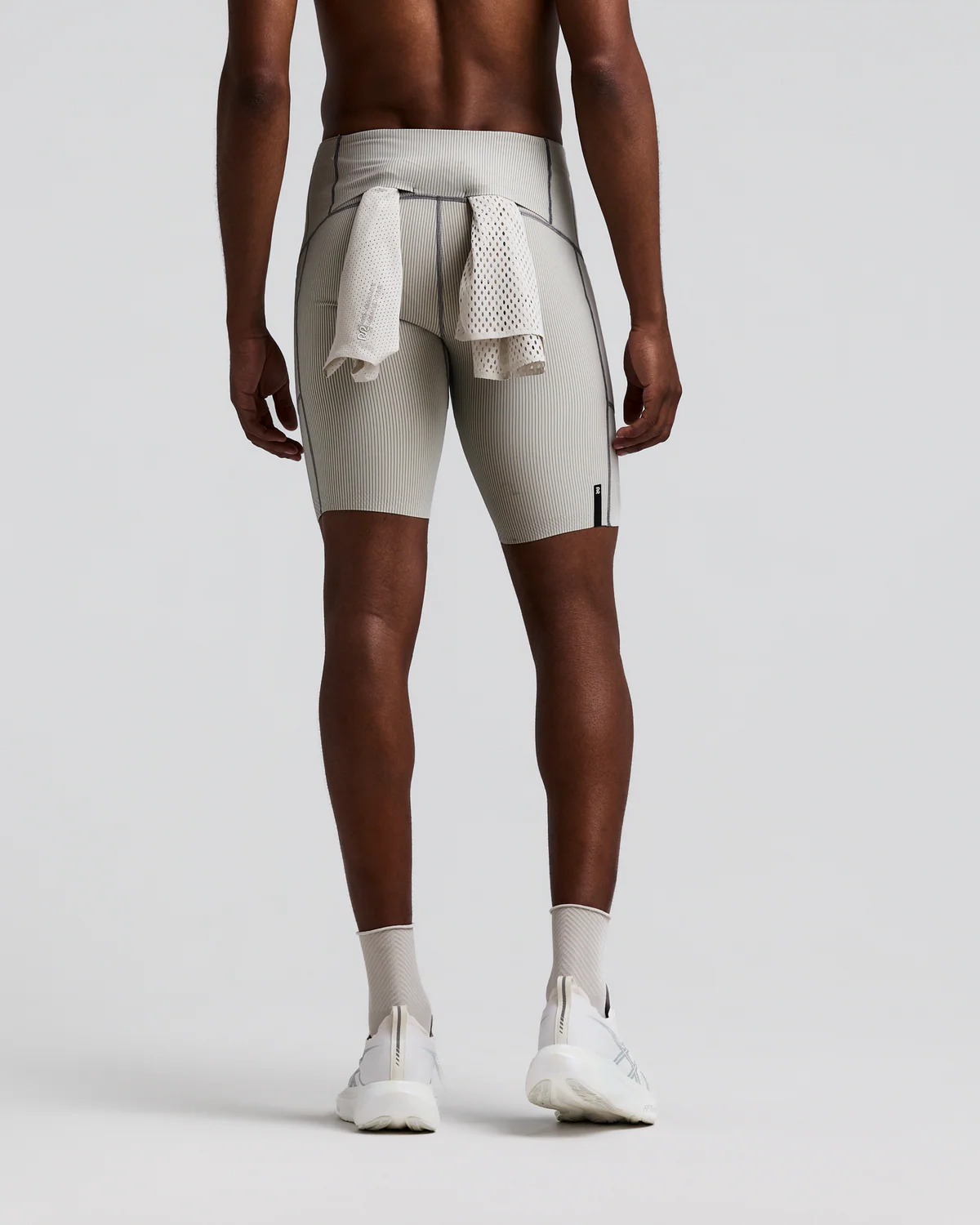 Bandit MEN'S STRIPED CADENCE™ HALF TIGHTS - PLASTER / SLATE