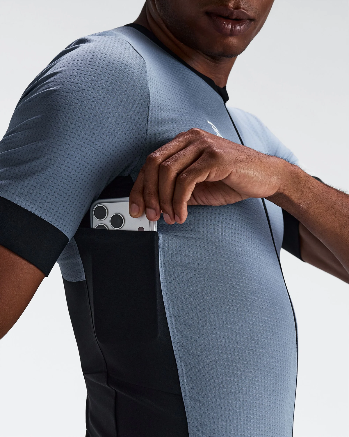Bandit Men's GeoMesh™ 2-Way Zip Race Top - STEEL HORIZON