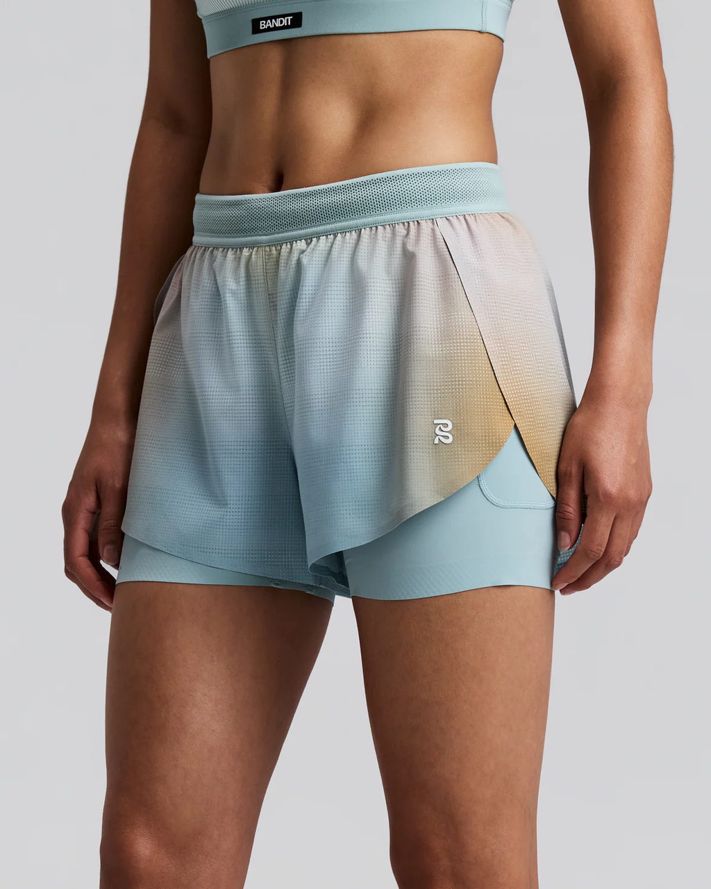 Bandit WOMEN'S COOLGRID™ 2-IN-1 RUN SHORTS -  LAGOON MULTI