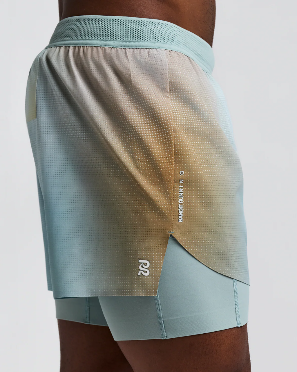 Bandit Running Men's CoolGrid™ 2-in-1 Run Short - Copal / Lagoon