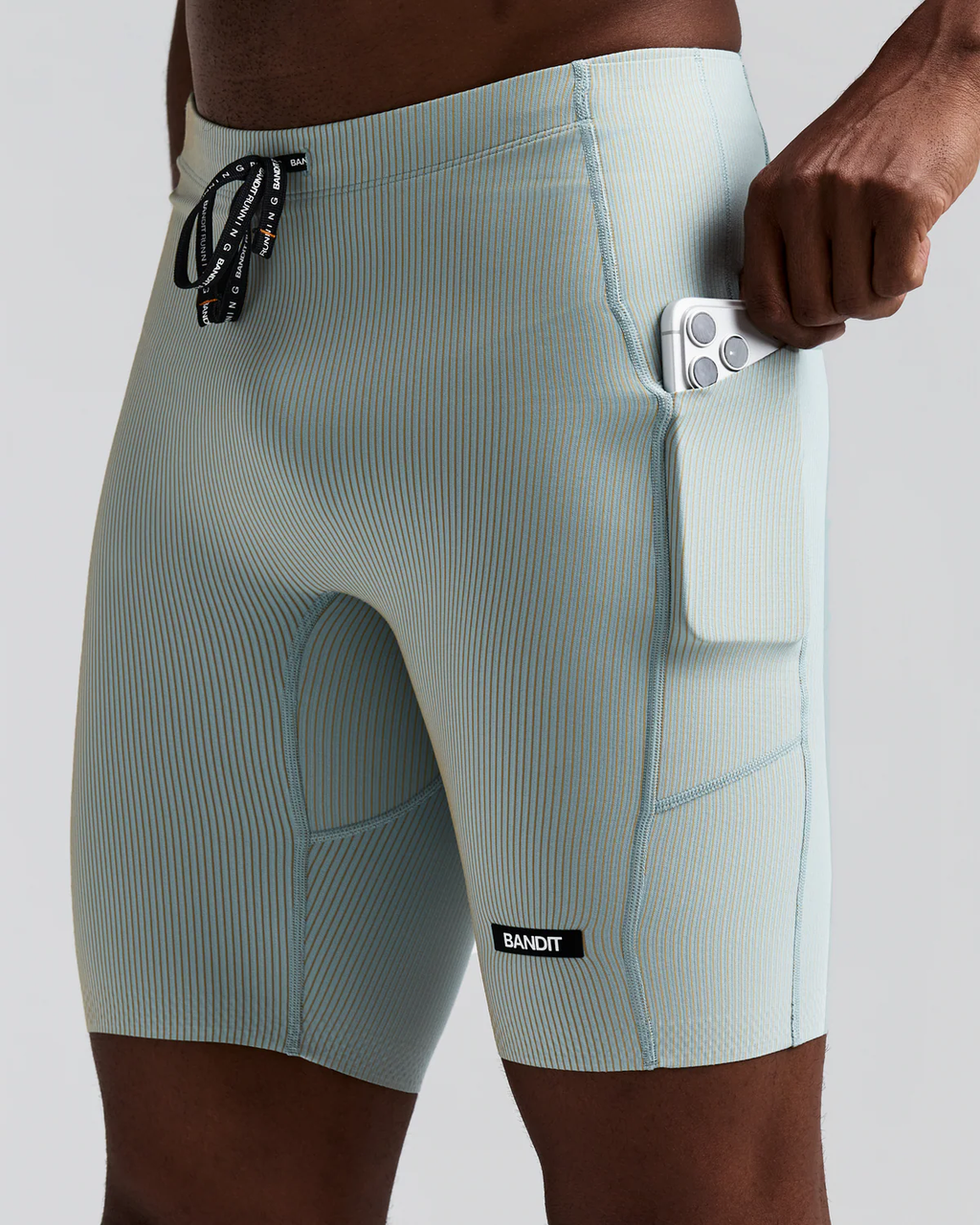 Bandit MEN'S STRIPED CADENCE™ HALF TIGHTS - LAGOON / COPAL