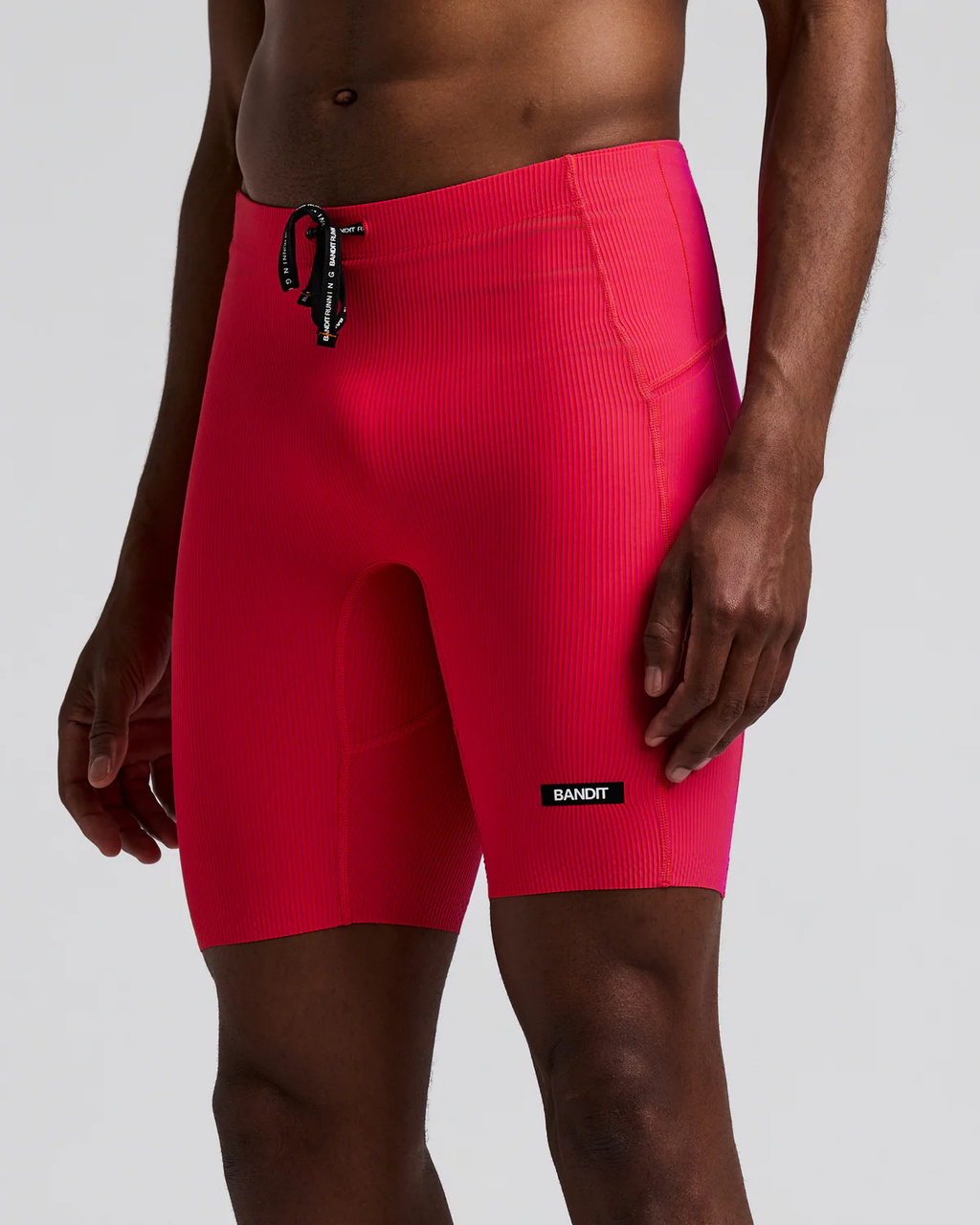 Bandit MEN'S STRIPED CADENCE™ HALF TIGHTS - POPPY / AZALEA