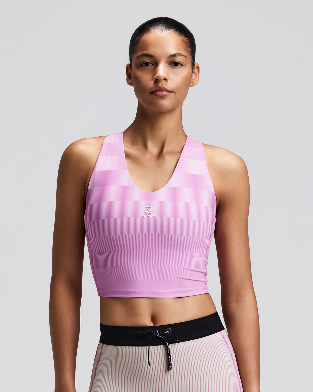Bandit WOMEN'S VANISHER™ V-NECK RACE CROP - GROWING GRID - ORCHID